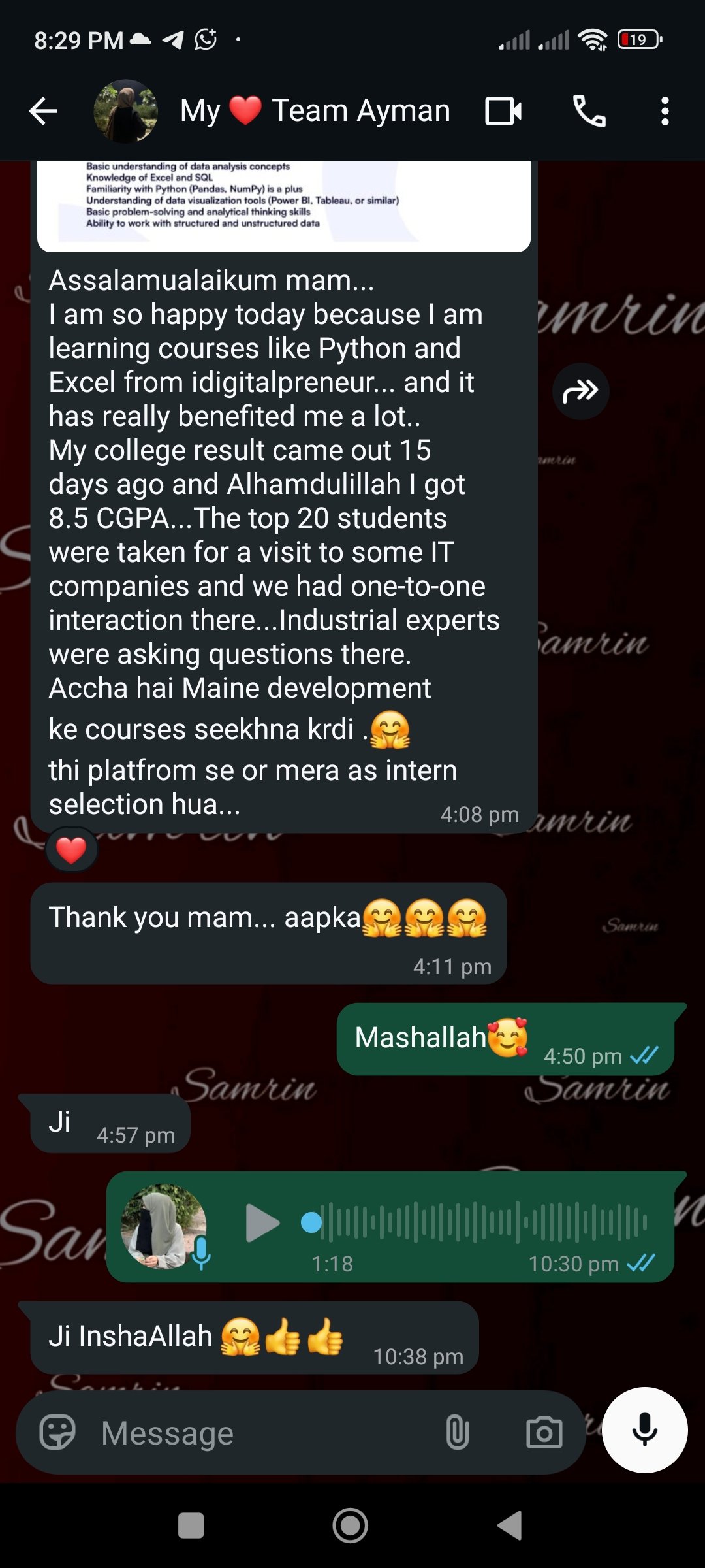 Community Experience 1